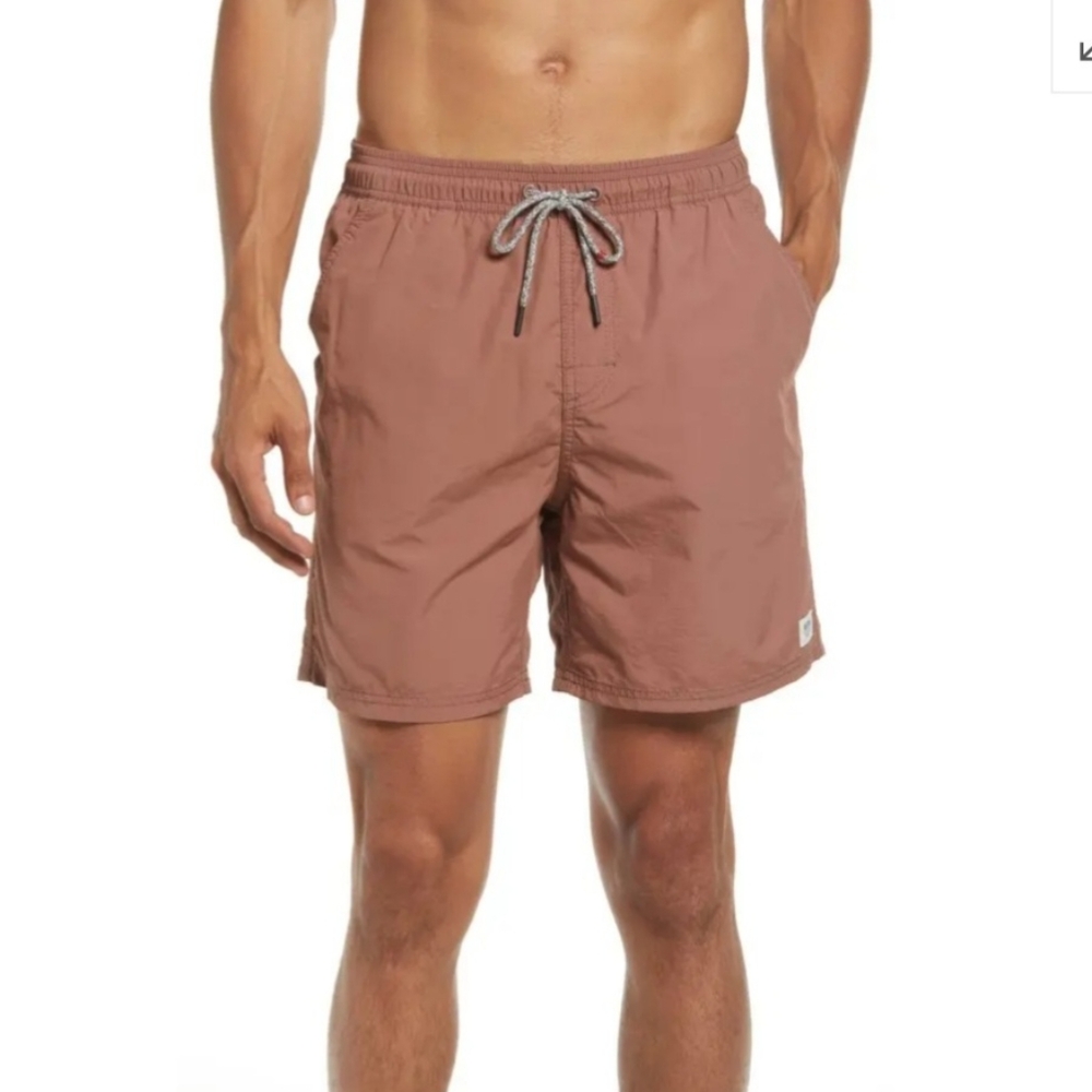 Katin Poolside Swim Trunks Board Shorts 5.5" Rust Mens Medium